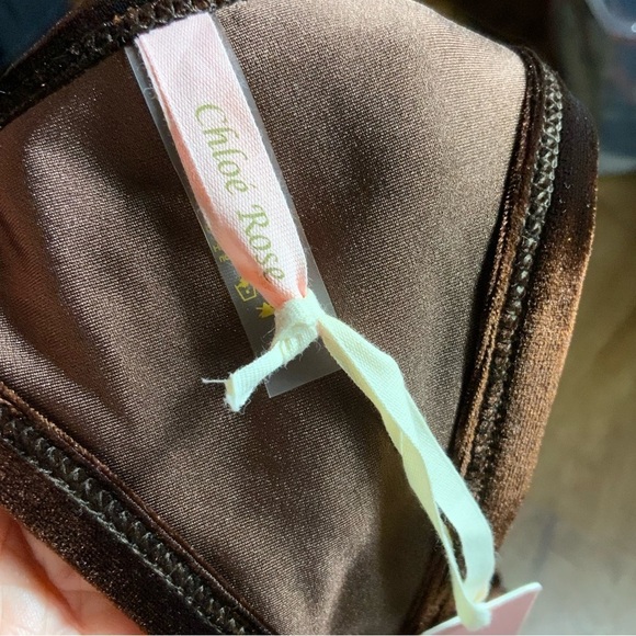 Chloe Rose sun soaked micro in brown velvet string bikini bottoms Large nwt boho - Picture 3 of 8